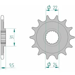 AFAM Standard-Stahlkettenrad 22406 - 520, Größe 105 cm