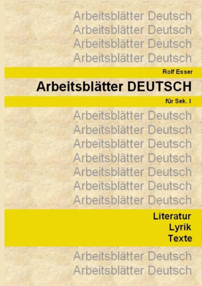 Arbeitsblätter Deutsch - Rolf Esser  Kartoniert (TB)