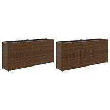 vidaXL Pflanzkübel mit 2 Töpfen 90 x 20 x 40 cm Braun