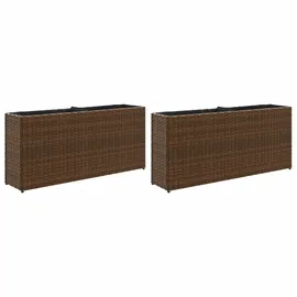 vidaXL Pflanzkübel mit 2 Töpfen 90 x 20 x 40 cm Braun