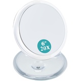 B Beauty Planet Vergrößerungsspiegel 20fach mit 3 saugnapfs,φ15.2cm große Größe Reise vergrößerungsspiegel,für Make-up-Anwendung,Transparent