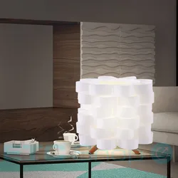 Tisch Lampe weiß Kabel Schalter Wohn Zimmer Holz Steh Leuchte Beleuchtung LeuchtenDirekt