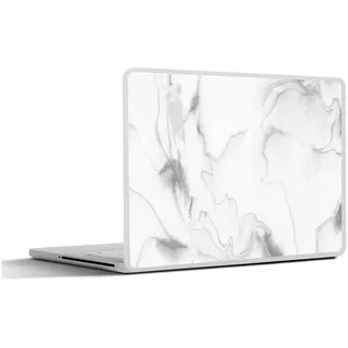 MuchoWow Laptop-Aufkleber Marmor - Grau - Weiß - Abstrakt - Marmoroptik, (1tlg), Selbstklebendes Laptop Folien Cover, Sticker, Kratzschutz, 36x27 cm bunt Ø 45.65 cm x 36.5 cm x 27.5 cm