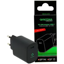 PATONA Premium PD20W Adapter 5V/3A 9V/2.22A 12V/1.67A USB-C PD3.0 QC3.0 black