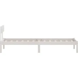 vidaXL Massivholzbett 90 x 200 cm Weiß