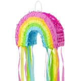 partydeco Pinata, Piñata 20x30x10cm Regenbogen zum Befüllen Bunt blau|bunt|gelb|grün|rosa