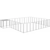 vidaXL Hundezwinger Silbern 25,41 m2 Stahl