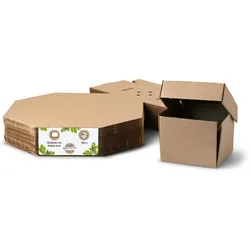 BIOZOYG 50 Stück Burger-Verpackung 9 x 9 x 7 cm Burgerboxen, braune Hamburger-Schachteln aus Kraftkarton, Take-Away-Boxen für Hamburger