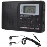 Ouitble Tragbares Digitales Radio FM/AM/SW/MW Kofferradio mit LCD Display Wecker, Radio Batteriebetrieben mit Lautsprecher Kopfhörer für Familie Outdoor Garten Reisen