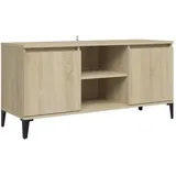 vidaXL TV-Schrank mit Metallbeinen 103,5x35x50 cm Braun Holz