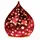 Formano LED Deko Farbglas Tropfen Sterne Rot 16cm Glasleuchte in Crackle-Optik + Timer (6h an/18h aus), Batteriebetrieben. - Stimmungslicht für Winter & Weihnachten Dekoleuchte für gemütliches Zuhause