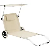 [en.casa] Lazkano Sonnenliege 150 x 60 x 52,5 cm Beige