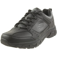 SKECHERS Oak Canyon Redwick Herren Trainer, Black Leather Synthetic Textile Black Trim, 45 EU