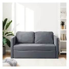 vidaXL Bodensofa mit Schlaffunktion Dunkelgrau 122x204x55 cm Samt