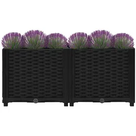 vidaXL Hochbeet 80 x 40 x 20 cm Schwarz