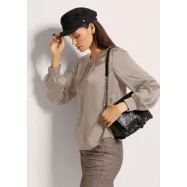 Madeleine Raffinierte Faltenbluse mit Rundhalsausschnitt Beige 36
