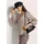 Madeleine Raffinierte Faltenbluse mit Rundhalsausschnitt Beige 36