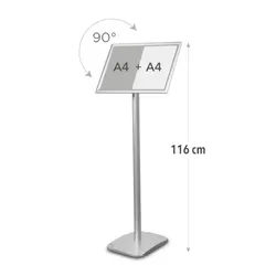 Infoständer »Menü Board Standard« DIN A3, Aluminium silber