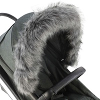 For-Your-Little-One aFHACWJ-DG312 - Pram Fur Hood Trim kompatibel On Jane, Dark Grey