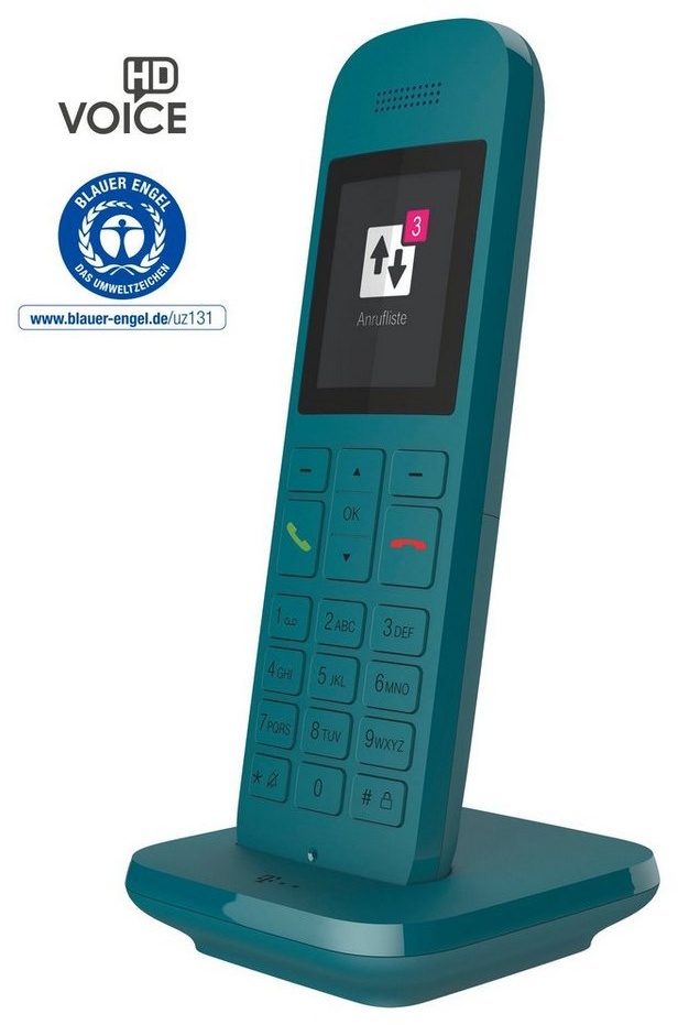 Telekom Speedphone 12 DECT-Telefon (Mobilteile: 1, LAN (Ethernet), mit HD Voice, Multifunktionstaste 5 cm Farbdisplay) blau