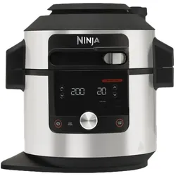 Ninja OL650EU Foodi MAX 12-in-1 SmartLid Multikocher edelstahl, 12 Funktionen