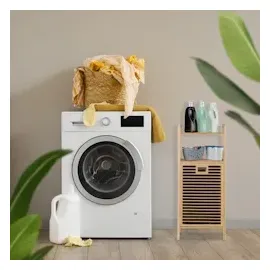 Relaxdays Badregal mit Wäschekorb,