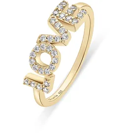 TAMARIS Fingerring Schmuck Geschenk Ring Love, mit Zirkonia (synth) gelb|goldfarben 54