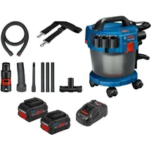 Bosch GAS 18V-10 L inkl. 2 x 5,5 Ah Akku + Ladegerät + Zubehör-Set 14 tlg.