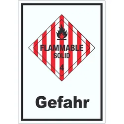 Aufkleber Entzündbare feste Stoffe Gefahr Flammable Solid A8 (52x74mm)