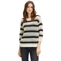 Betty Barclay Grobstrick-Pullover mit Streifen Patch Beige/Black,38