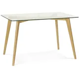 KADIMA DESIGN Esszimmertisch 120x80 cm, Glas & Holz, Kompakt, moderne Optik | Transparent,