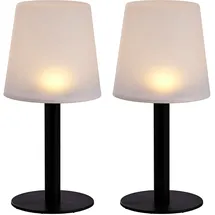 Expo Börse LED Tischleuchte Kunststoff 15x31 cm 2er Set weiß