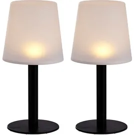 Expo Börse LED Tischleuchte Kunststoff 15x31 cm 2er Set weiß