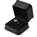 Oirlv Schwarz Pu Leder Ringbox Schmuckbox Geschenkbox für Hochzeit,Vorschlag,Jahrestag,Valentinstag,Einkaufszentrum Zähler Schmuck Display