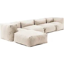 Oviala Modulares Ecksofa mit 2 Sesseln, 2 Ecken und 1 Sandhocker - Mixi