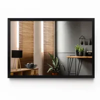 Tulup Spiegel, Schwarz, Glas, 100x70x1 cm, Spiegel, Wandspiegel