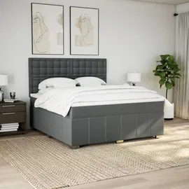 vidaXL Boxspringbett 180 x 200 cm Dunkelgrau