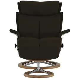 Stressless Relaxsessel Leder 82 x 112 x 78 cm Braun mit Hocker