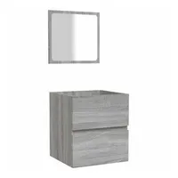 VidaXL Badschrank mit Spiegel Grau Sonoma Holzwerkstoff