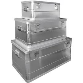 DEMA - Alu Transportbox Alubox 3er Set 45/90/140 Ltr. Transportkiste Werkzeugkiste
