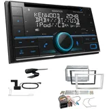 Kenwood DPX-7300DAB 2-DIN Autoradio mit Bluetooth Digitalradio DAB+ USB CD passend für Opel Astra H 2004-2010 Satin Stone ohne Canbus