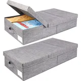 Belle Vous Faltbare Unterbett Aufbewahrungsbox 2er Set grau
