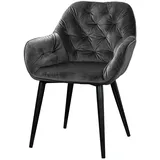 Phoenix Group AG Mid.you Stuhl Anthrazit, Dunkelgrau, Metall, Textil, Rundrohr, 62x82x60 cm, Esszimmer, Stühle, Esszimmerstühle, Vierfußstühle