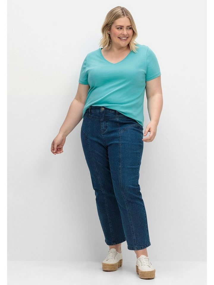 Sheego Gerade Jeans Große Größen PIA für sehr kräftige Oberschenkel blau 44