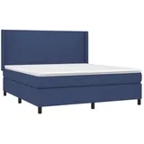 vidaXL Boxspringbett mit Matratze Blau 180x200 cm Stoff