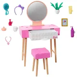 Mattel Puppenmöbel-Set Schminktisch-Set mit Spiegel und Hocker