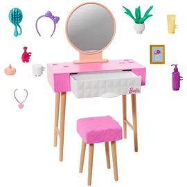 Mattel Puppenmöbel-Set Schminktisch-Set mit Spiegel und Hocker