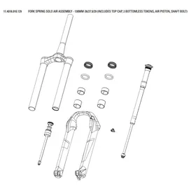 RockShox Revelation A1-a4 Solo Air Federgabel - Silver / Black - 140 mm / 26-29 ́ ́