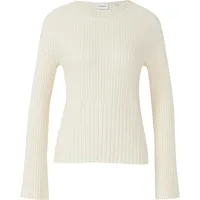 Comma, Rippstrickpullover mit Trompeten-Ärmeln Beige 46