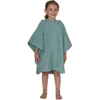 Wörner Badeponcho WÖRNER "Uni", grün (eisblau), L:60cm, Frottier, Hausmäntel, maschinenwaschbar, trocknergeeignet